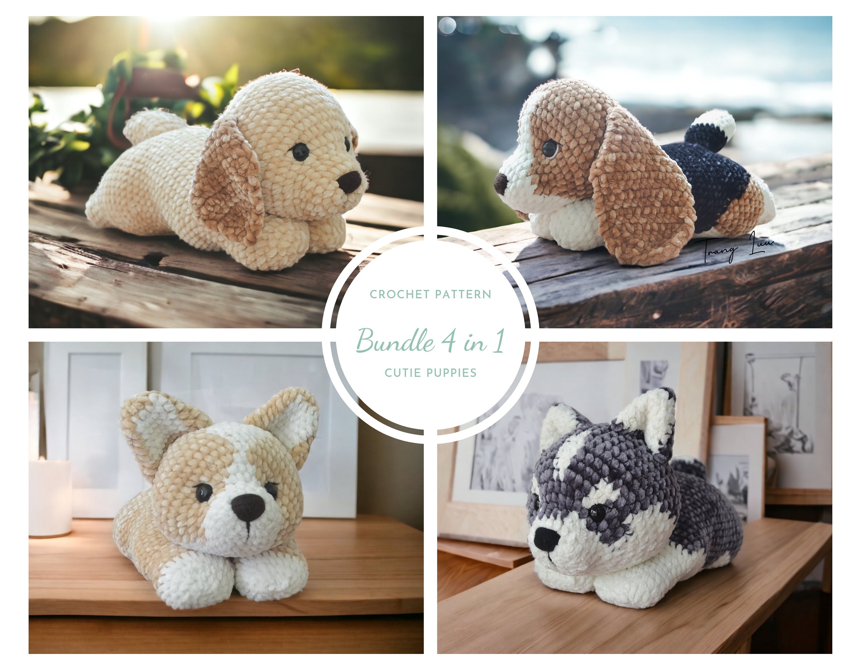 Crochet Dog Pattern Bundle Corgi Husky Retriever Beagle (PDF Pattern)