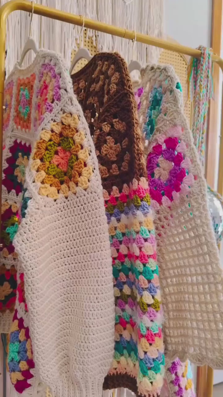 June Granny Square Crochet Cardigan Pattern Easy Beginner Wearable PDF Pattern